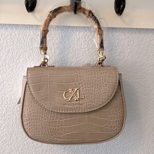 Christian Lacroix Cote Too Handle Croco Crossbody Bag